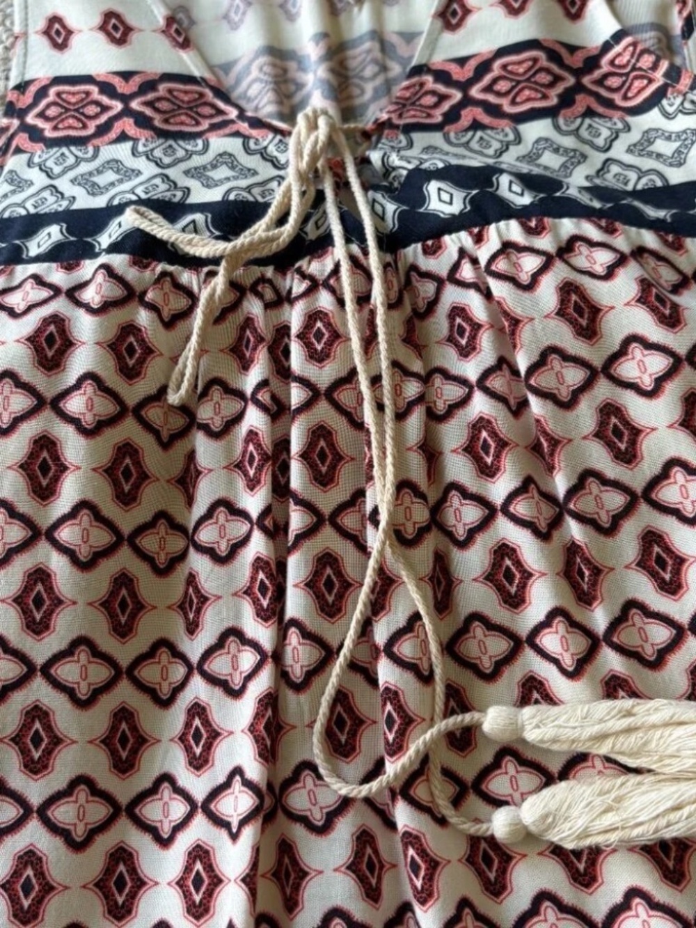 Blu Pepper Boho Babydoll Sundress | Tassel Tie Festival Beach Dress Small Boho - Picture 7 of 9